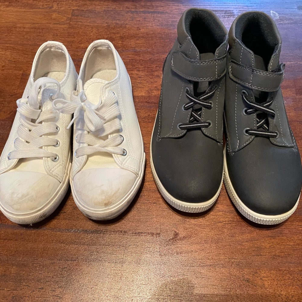 Two pairs of boys size 2Y shoes